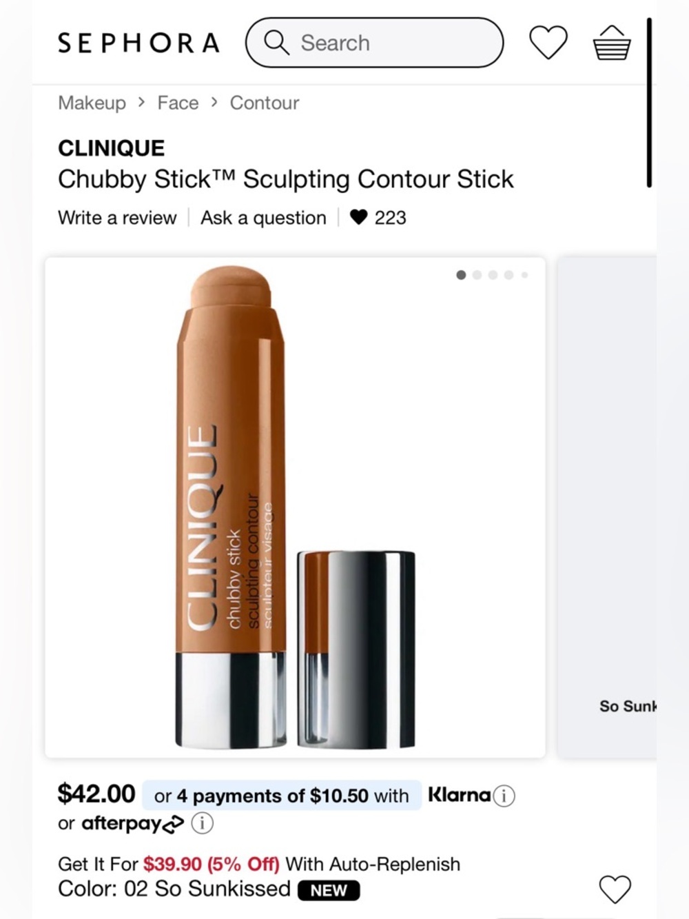Clinique Chubby Stick Chubby Stick Sculpting Contour Stick - So Sunkissed